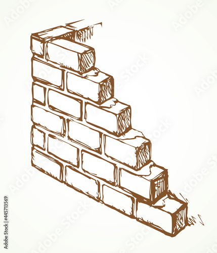 Brick wall. Vector drawing pattern