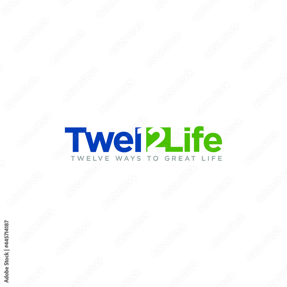Twelve Life icon. 12 Number Logo design. Vector Illustration.