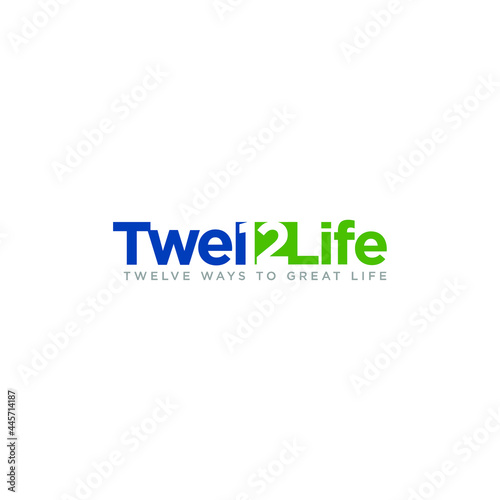 Twelve Life icon. 12 Number Logo design. Vector Illustration.