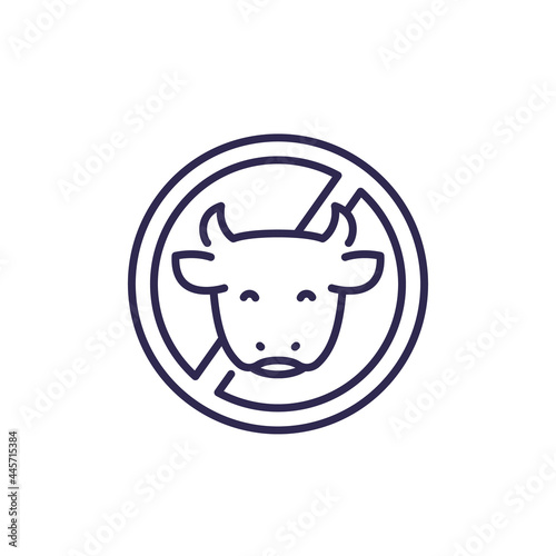 dairy free line icon with a cow