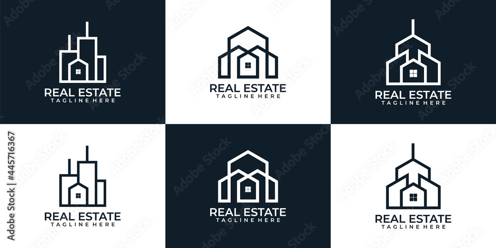 Monogram architecture real estate residential logo apartment