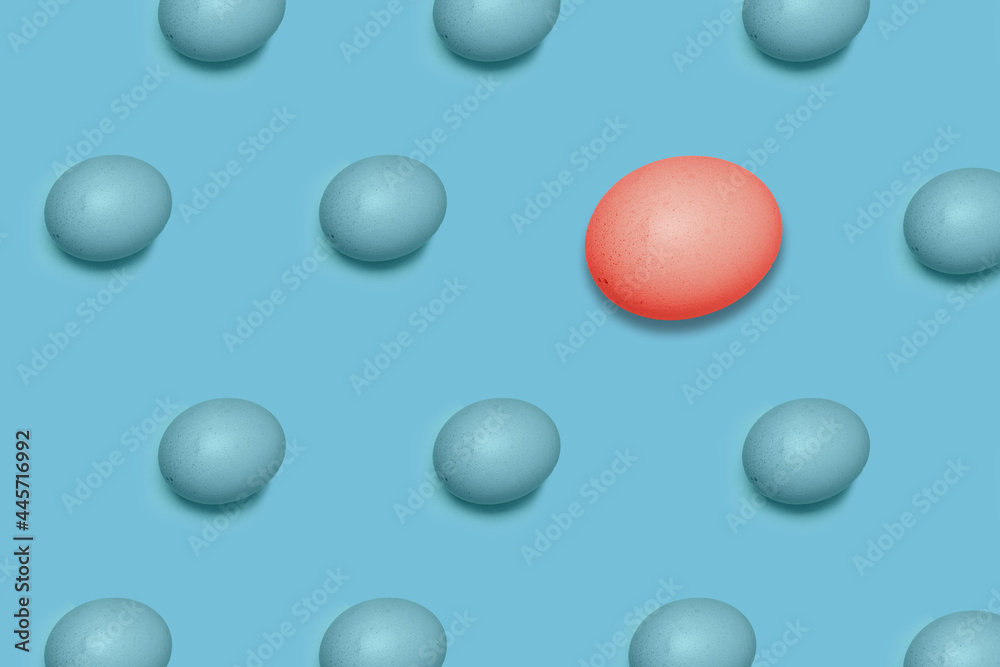 Collection of random pattern eggs on blue background. Happy Easter. Collection of random pattern eggs on blue background. Happy Easter.