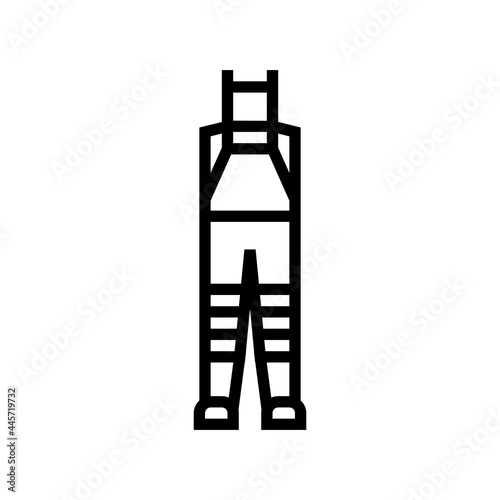 fly fishing waders line icon vector. fly fishing waders sign. isolated contour symbol black illustration photo