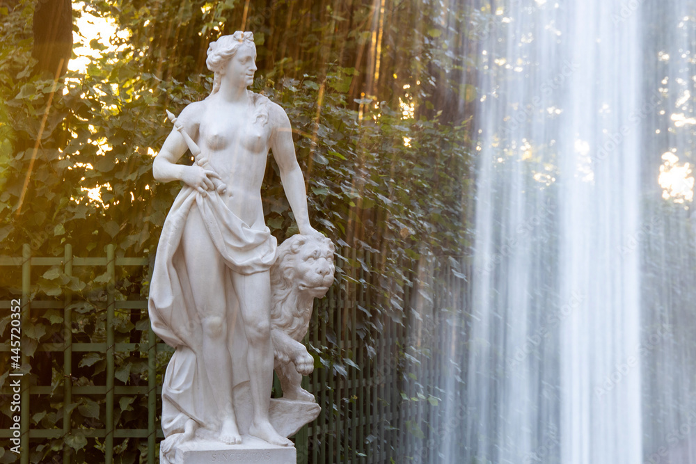 Marble statue in the Summer Garden in St. Petersburg