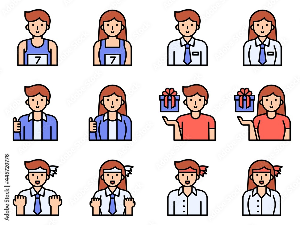 Positive Thinking And Motivation Avatar set 2, vector illustration Positive Thinking And Motivation Avatar set 2, vector illustration