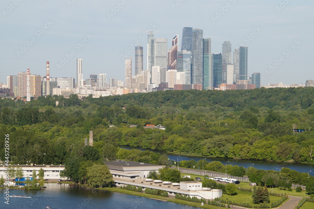 moscow: country skyline with river