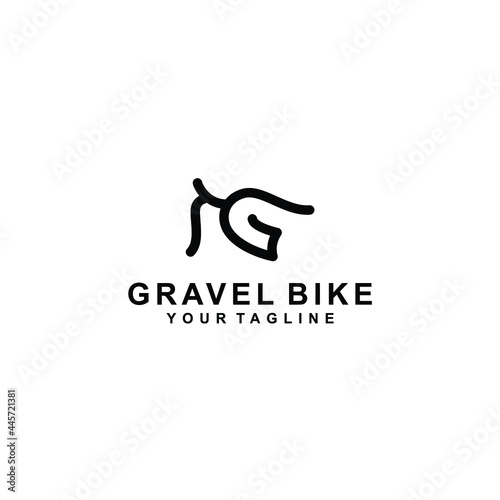 initial letter g gravel bike logo design vector illustration