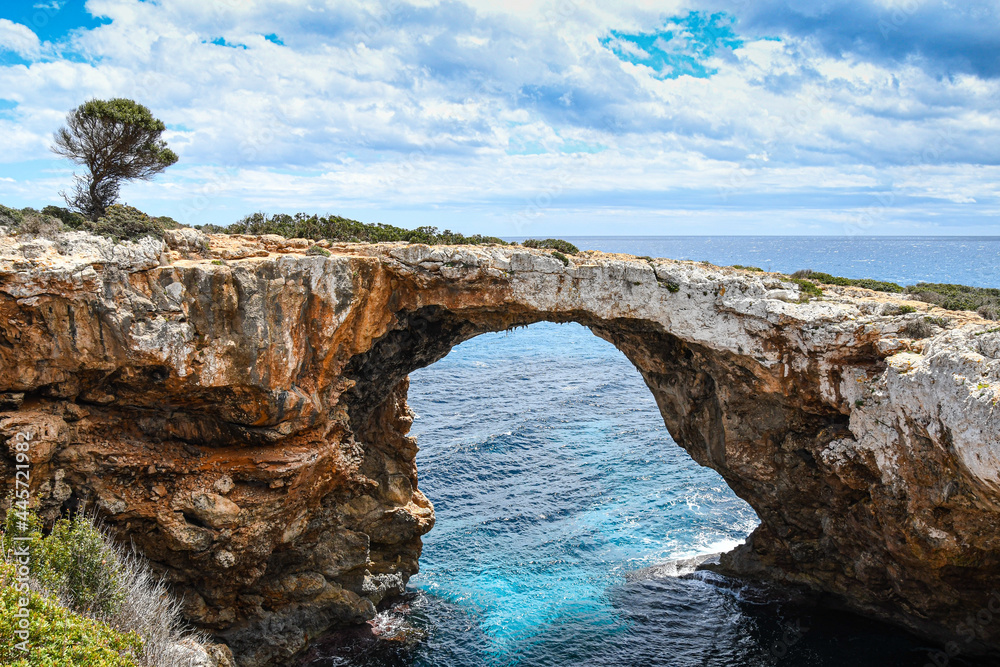 Stone arch of Cala Romantica Mallorca