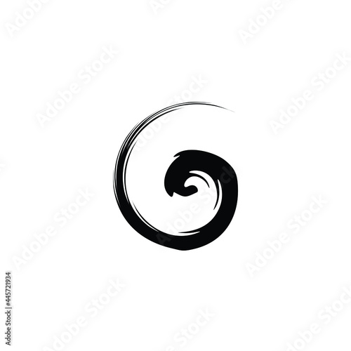 brush grunge initial letter g swirl logo design vector illustration