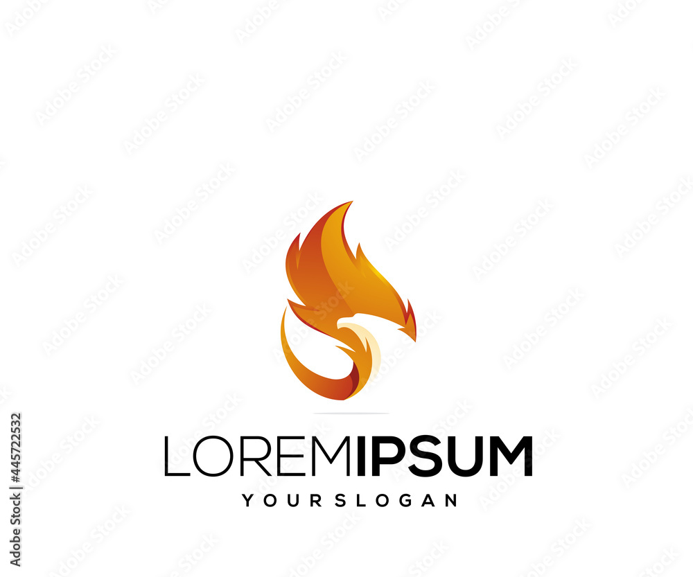 Obraz premium eagle fire icon logo design template