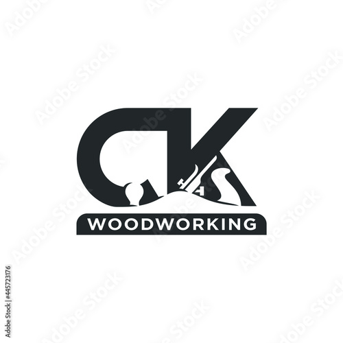 Wallpaper Mural Letter C and K. Wood Worker Carpentry icon. Wood Working and Carpenter Logo design. Vector Illustration. Torontodigital.ca