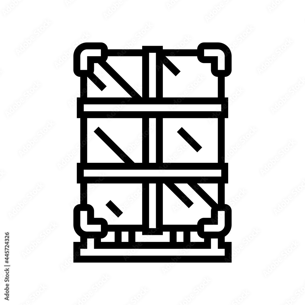 glass production packing for transportation line icon vector. glass production packing for transportation sign. isolated contour symbol black illustration