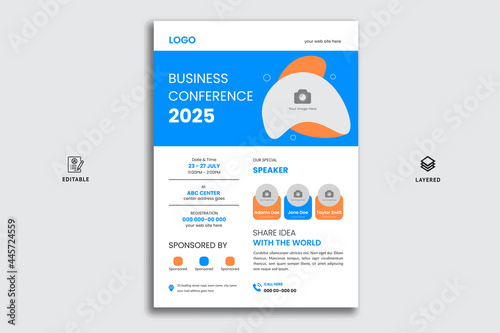 Business Conference brochure flyer design layout template