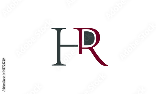 Alphabet Letters Initial Monogram Logo HR, RH, H AND R