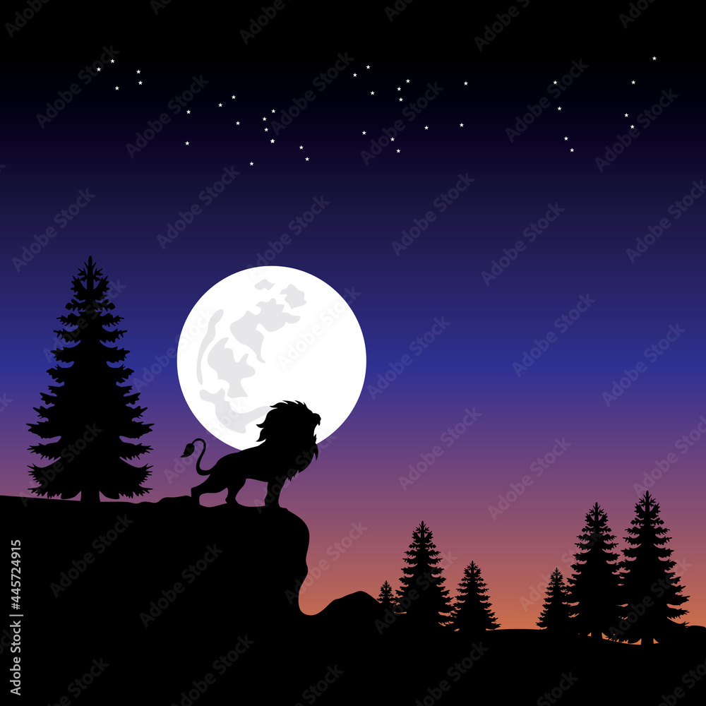 The lion roars at night during the foop moon