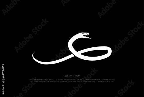 Initial Letter S Snake Cobra Viper Mamba Python Anaconda Logo Design Vector