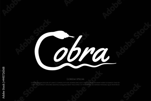 Snake Letter Cobra Word Text Font Type Typography Logo Design Vector