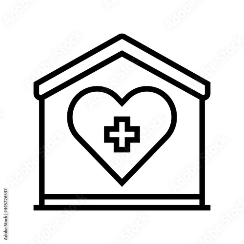 home care service line icon vector. home care service sign. isolated contour symbol black illustration