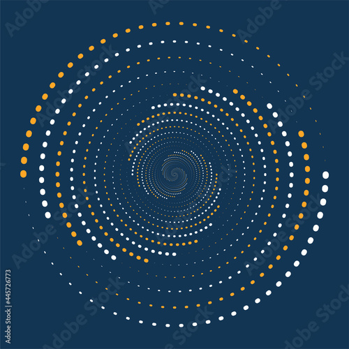 Glowing Halftone Dots Circle, Auxiliary Graphic Elements for Designs, Abstract Vector Background