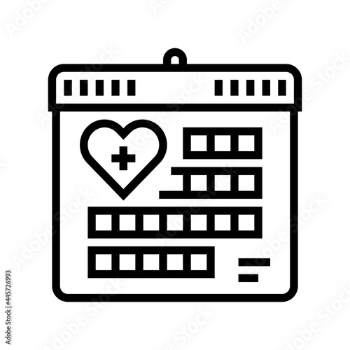 schedule homecare service line icon vector. schedule homecare service sign. isolated contour symbol black illustration