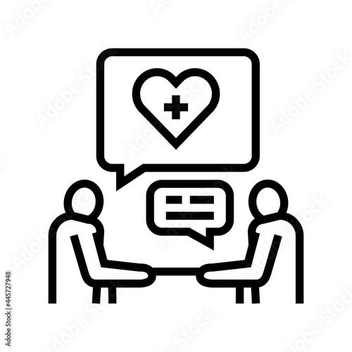 consultation homecare service line icon vector. consultation homecare service sign. isolated contour symbol black illustration