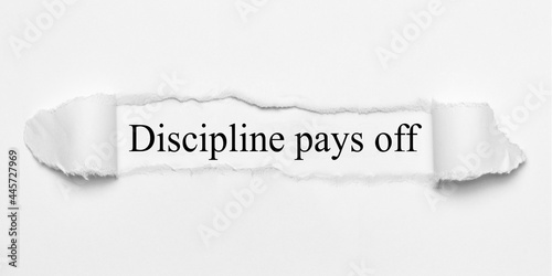 Discipline pays off  photo