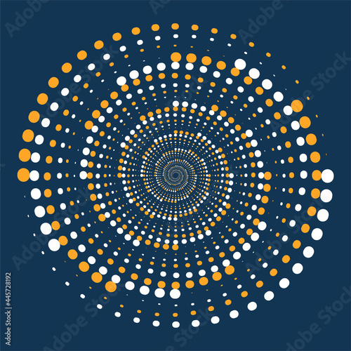 Glowing Halftone Dots Circle, Auxiliary Graphic Elements for Designs, Abstract Vector Background
