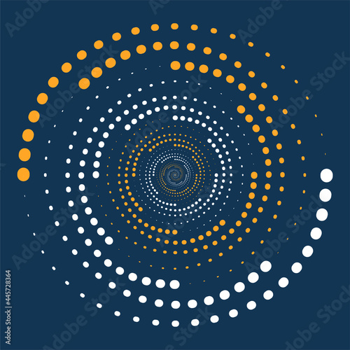 Glowing Halftone Dots Circle, Auxiliary Graphic Elements for Designs, Abstract Vector Background