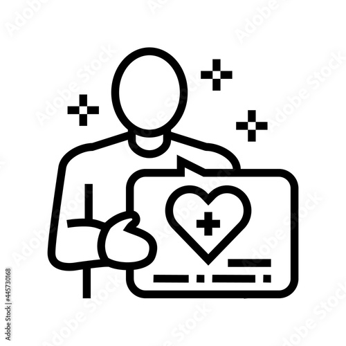 volunteer homecare service line icon vector. volunteer homecare service sign. isolated contour symbol black illustration