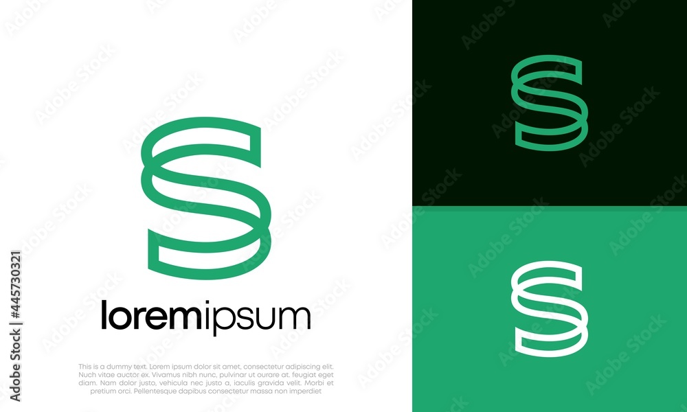 Abstract Initial logo vector. Initials S logo design. Innovative high tech logo template