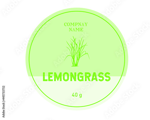 Lemongrass one color label, Lemongrass round label for stacker design
