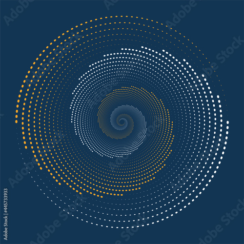 Glowing Halftone Dots Circle, Auxiliary Graphic Elements for Designs, Abstract Vector Background