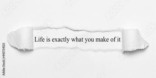 Life is exactly what you make of it