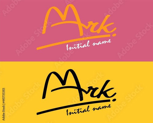 MARK handwritten. signature logo for name or company identity