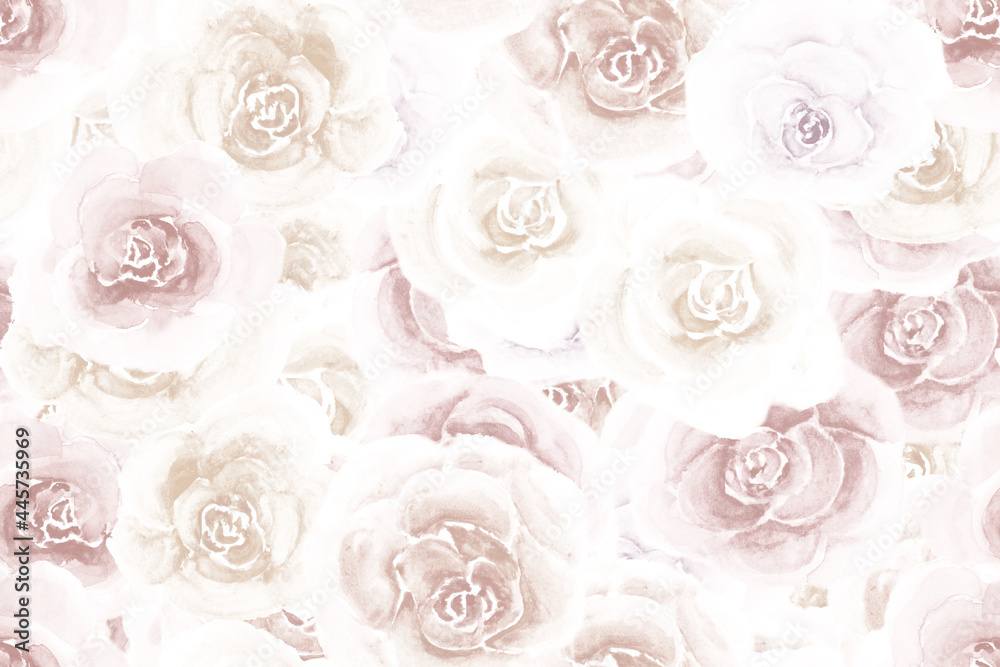 Watercolor Flowers Seamless Design. Watercolor Flowers Seamless Design.