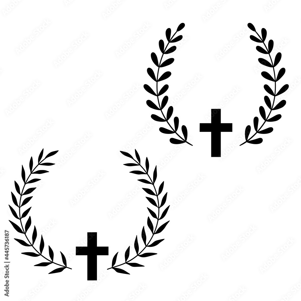 Cross wreath. Monogram frame. Vector illustration. Isolated on white background. Good for posters, t shirts, postcards. Cross wreath. Monogram frame. Vector illustration. Isolated on white background. Good for posters, t shirts, postcards.