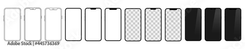 mobile phone mockup vector. smartphone isolated on white background. cellphone frame mock up.