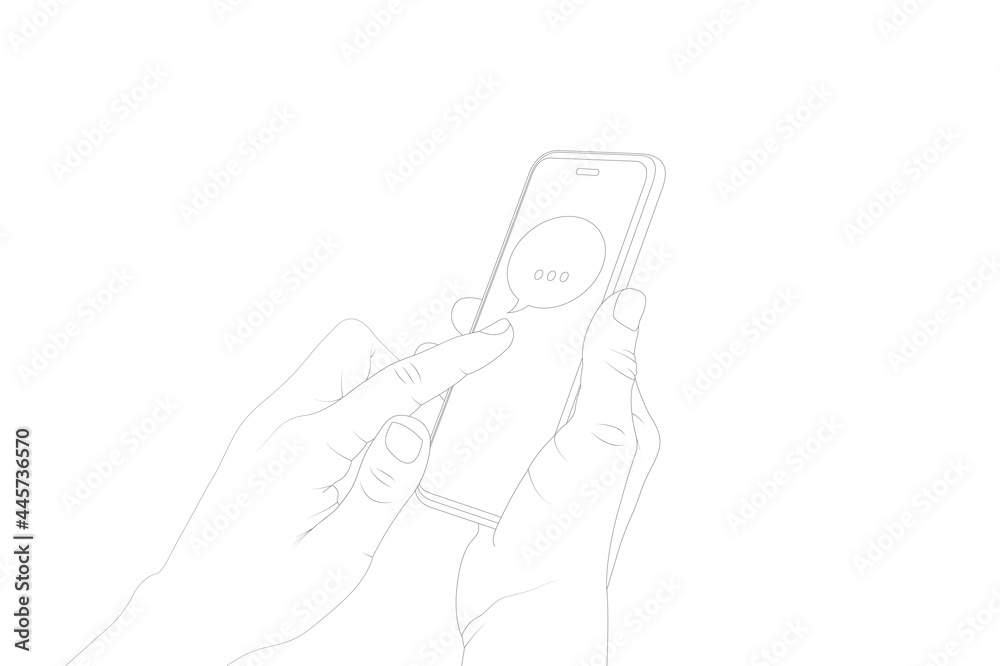 Messaging, while using a smartphone, chat, talk, conversation vector. Messaging, while using a smartphone, chat, talk, conversation vector.