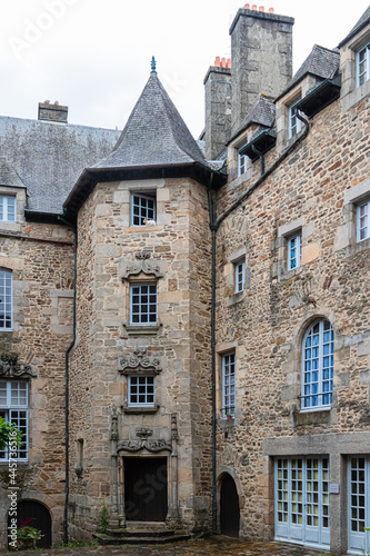 facade of an old house in Dinan  Brittany