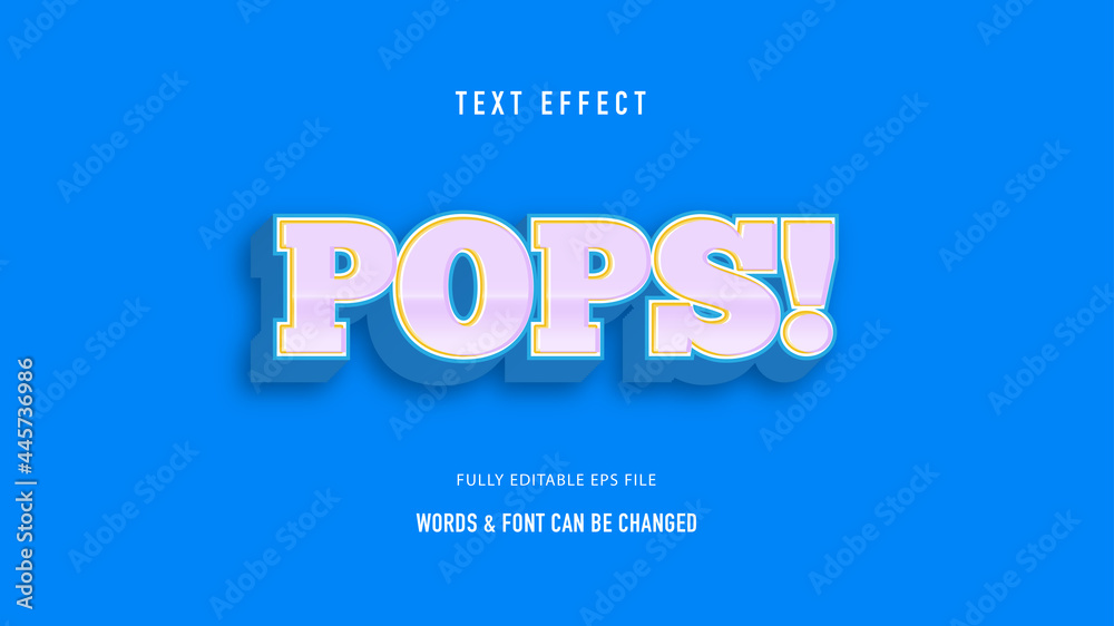 Pops Vector Text Effect