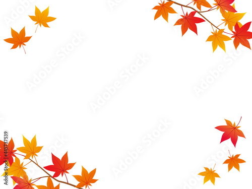 紅葉の木の枝の背景　Autumn Leaves Tree Branches Background