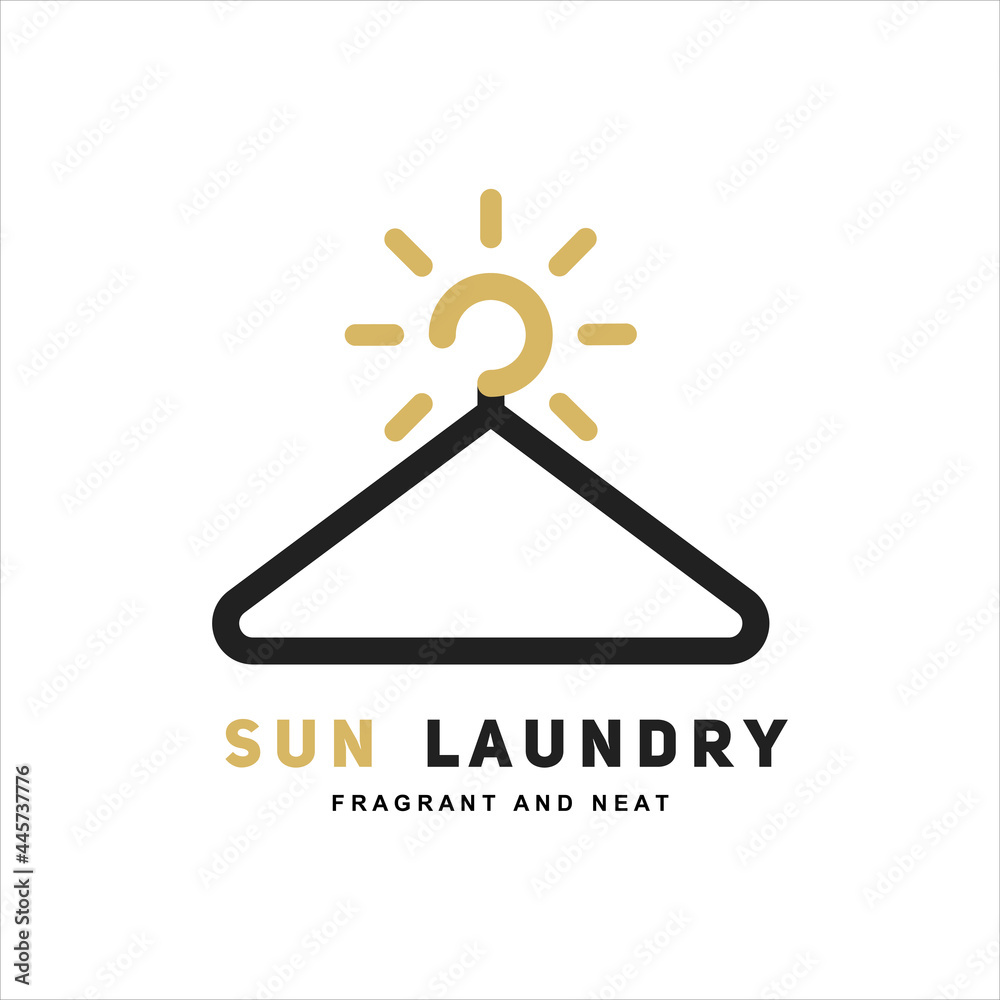 Sun Laundry Hanger Logo Design Template Sun Laundry Hanger Logo Design Template