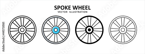 spoke wheel velg tire vector icon design. car motorcycle spare part replacement service.
