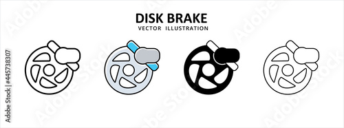 disc brake vector icon design. car motorcycle spare part replacement service.