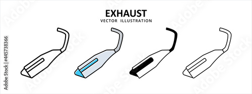 exhaust muffler vector icon design. car motorcycle spare part replacement service.