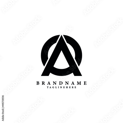 Alphabet letters Monogram logo AO, OA, A and O photo