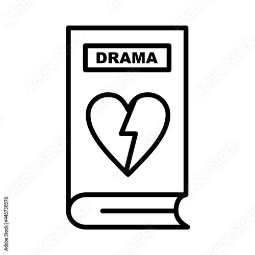 Drama Book Vector Line icon Design