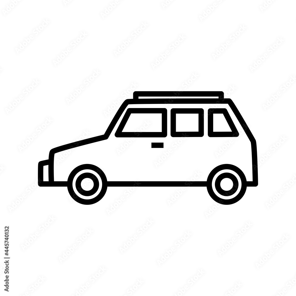 SUV simple icon design, vehicle outline icon