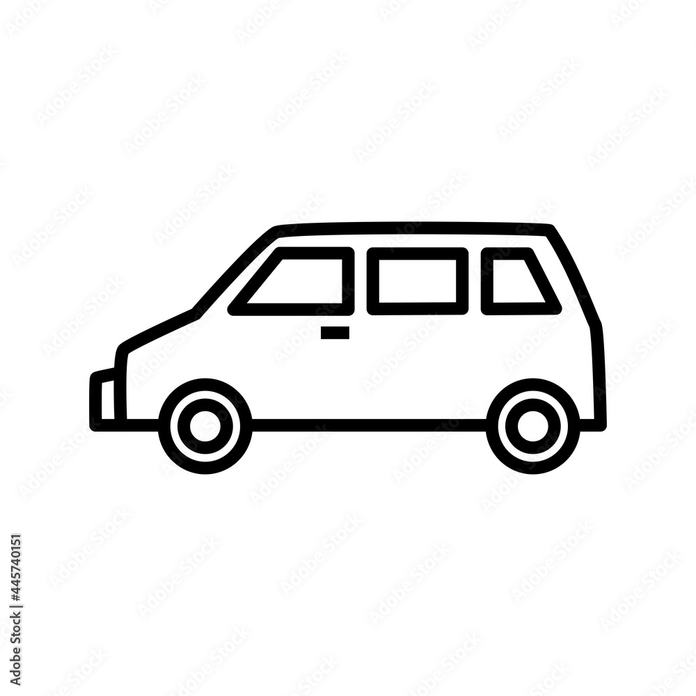 minivan simple icon design, vehicle outline icon minivan simple icon design, vehicle outline icon