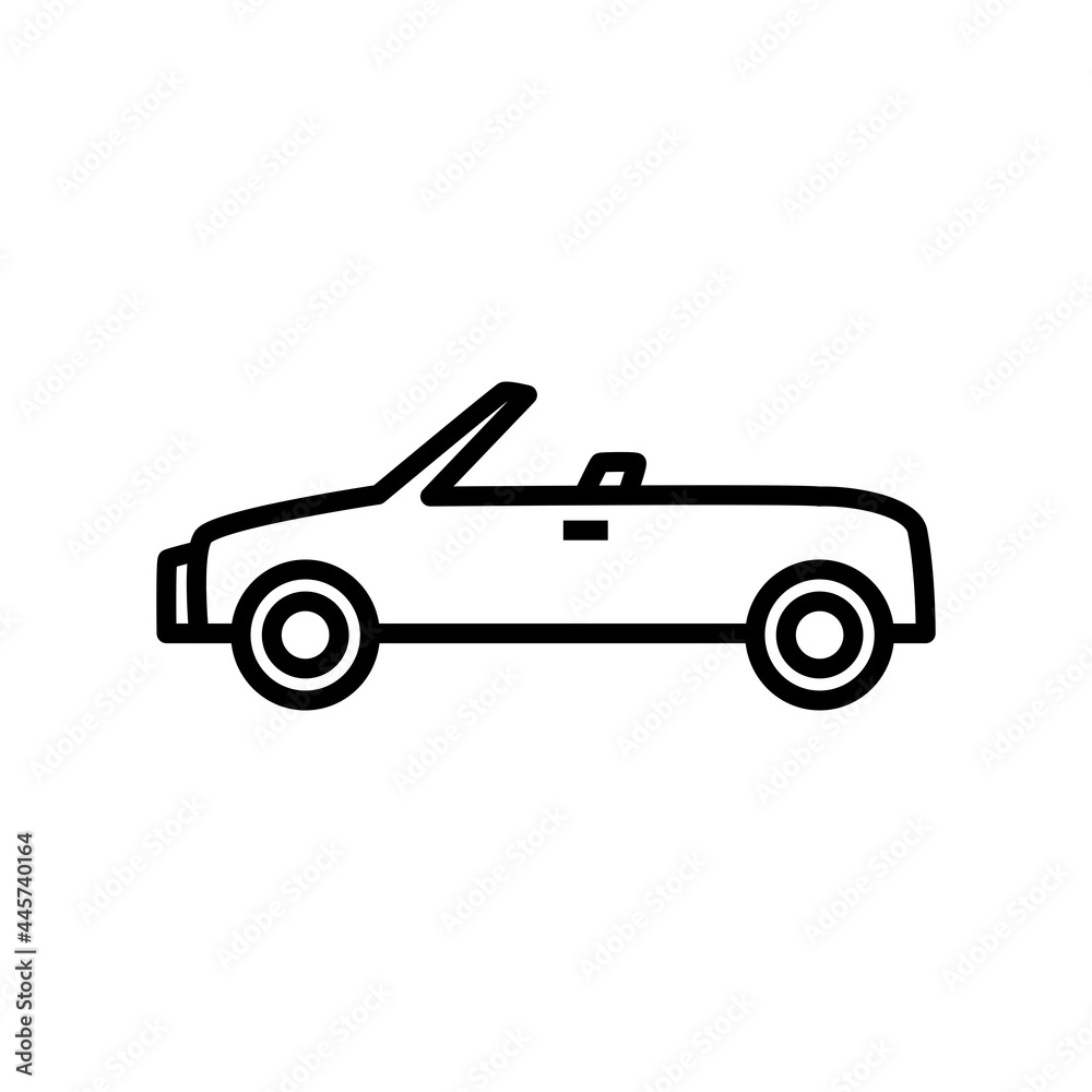cabriolet simple icon design, vehicle outline icon cabriolet simple icon design, vehicle outline icon